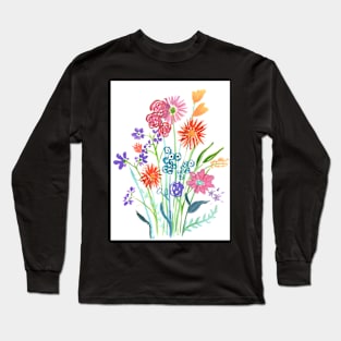 Bright Spring Colourful Florals Long Sleeve T-Shirt